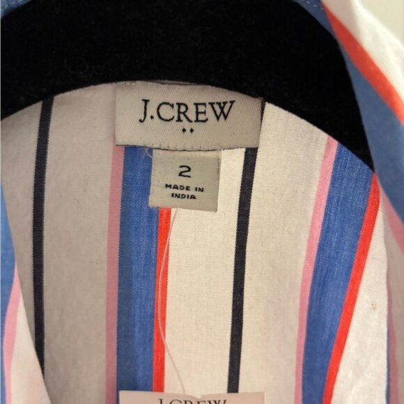 Striped Button-Up Dress with Belt - Picture 2 of 3